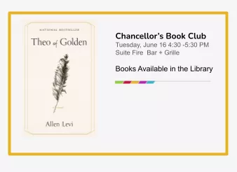 Chancellor's Book Club with an image of Theo of Golden
