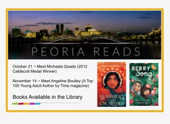 Peoria Reads with image of Peoria skyline